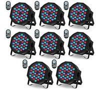 U`King 8 Piezas Foco Par LED, RGB 36 LED Luces Escenario con Control Remoto y Modo de Activación de Sonido, Luz de Discoteca para Fiestas Navidad DJ Bar