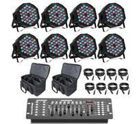 U`King 8PCS Foco Par LED con Bolsa y D-MX Controlador, 36 RGB Luces Escenario LED con Control Remoto y Modo de Activación de Sonido, Luz de Discoteca para Fiestas Navidad DJ Bar