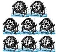 U`King 8PCS Luces Escenario LED IP65 Impermeable 180W, RGBW 4 IN 1 LED Par con 105cm Cable de Alimentación y 52 cm Cable D MX, soporte 4/8 CH, Uso para exterior Césped Discoteca Bar Fiesta