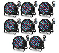 U`King 8PCS Par LED Recargable, RGB 36 LED Focos Luces Escenario LED con Control Remoto y Función de temporización, 7 modos de Iluminación de Escenario y Control DMX para DJ Discoteca Party