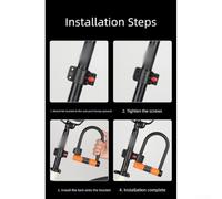 U-Lock Bike Carbon Steel 4-Digit para combo Anti-Theft U-Lock(Orange-black) | Robust carbon steel body, 10k combos, anti-cut protection, fits frames and racks, street secure