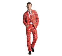 U LOOK UGLY HODAY Traje de Navidad para Hombre, Divertido y de Ajuste Regular, XXL, Rojo