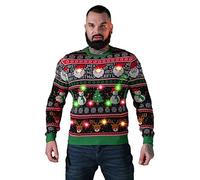 U LOOK UGLY TODAY Jersey de Navidad Con Luz LED Para Hombre - Suéter de Punto Feo y Divertido Con Lámpara LED, Motivos Navideños Para Fiesta, Festliche Glanzlichter, Talla L