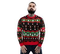 U LOOK UGLY TODAY Jersey de Navidad unisex para hombre clásico Fairisle reno Navidad fiesta regalo suéteres, Fairisle Flash Mob, XXXL