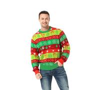 U LOOK UGLY TODAY Jersey de Navidad unisex para hombre, diseño clásico de reno Fairisle Merry Christmas Ya Filthy Animal Party, Ponte un puente con un toque festivo, XL