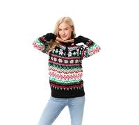 U LOOK UGLY TODAY Jersey de Navidad unisex para hombre y mujer, divertido, Chunky Fair Isle, suéter festivo de punto, suéter de Navidad para fiestas, Colour Me With Christmas Cheer, M