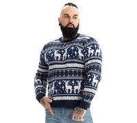 U LOOK UGLY TODAY Jersey Navideño Feo para Hombres Unisex Gracioso Ugly Christmas Sweater Ancho Tejido Festivo Jersey Fairisle para Navidad, XXL