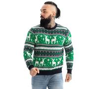 U LOOK UGLY TODAY Jersey Navideño Feo para Hombres Unisex Gracioso Ugly Christmas Sweater Ancho Tejido Festivo Jersey Fairisle para Navidad, 3XL