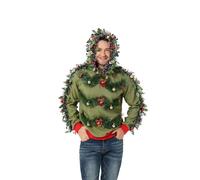 U LOOK UGLY TODAY Sudadera de Navidad feo para hombre, sudadera con capucha de punto divertida para Navidad, para Navidad, para fiestas, XL, Holiday Happiness in A Hood, XL