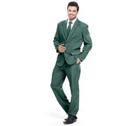 U LOOK UGLY TODAY Traje de fiesta para hombre, disfraz de Navidad, moderno, corte normal, traje festivo, traje de fiesta, monocolor, verde oscuro, XXL