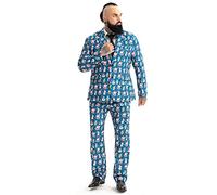 U LOOK UGLY TODAY Traje de Navidad para hombre, divertido disfraz de chaqueta de Navidad, traje de Navidad, ajuste regular, Papá Noel, M