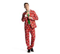 U LOOK UGLY TODAY Traje de Navidad para Hombre, Divertido y Feo, Ajuste Regular, Papá Noel de Baile Rojo, XL