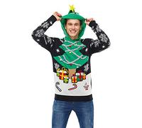 U LOOK UGLY TODAY Unisex Christmas Ugly Sweatshirt Men Women 3D Printing Santa Sweater Suéter pulóver, A Season's Star I Born, XL para Hombre