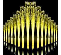 U-MOJOK 54 varitas amarillas de fibra óptica brillantes, varitas iluminadas, fiestas que brillan en la oscuridad, luces LED de fibra óptica, barras de luz intermitentes para bodas, conciertos, clubes