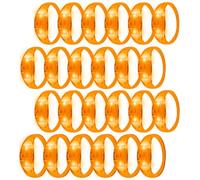 U-MOJOK Paquete de 24 pulseras de luz naranja activadas por sonido, pulseras intermitentes con control de música, pulseras que brillan en la oscuridad, para premios de juegos rave, carnaval