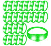U-MOJOK Paquete de 48 pulseras de luz verde activadas por sonido, pulseras de control de música para premios de juegos rave, carnaval, conciertos, eventos nocturnos, Halloween, Navidad, fiestas
