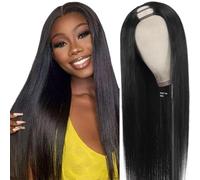 U Part Wig Human Hair No Leave Out Straight U Part Wig for Women 150% Density No Glue No Sew Clip In Half Wigs 18 Pulgadas