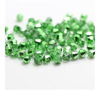 U Pick Colors - 200 cuentas bicónicas de 4 mm, cuentas de cristal facetadas, cuentas espaciadoras sueltas para hacer joyas de bricolaje (verde crudo)