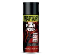 U-POL Raptor Flameproof | ignífugo | resistente al calor hasta 1000 °C | pintura térmica en aerosol | protección para escape, motor y colector de escape contra el óxido | secado rápido (negro plano