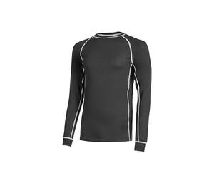 U-Power ALPIN, camiseta clásica ajustada, ropa de trabajo para hombre, cuello redondo, manga corta, cómoda, informal, ropa de verano - Black Carbon M