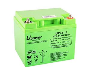 U-Power Batería AGM 12V 44Ah - Sellada Recargable Plomo-Ácido VRLA - para Alarmas, SAI/UPS, Energía Solar, Seguridad y Más - Terminal Tornillo Métrica M6
