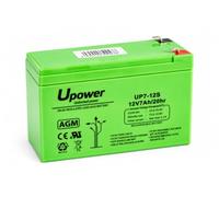 U-Power Batería AGM 12V 7Ah Sellada Recargable - Plomo-Ácido VRLA para Alarmas, SAI/UPS, Seguridad, Juguetes Eléctricos y Más - Terminal Faston F1 (4.8 mm)
