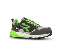 U-Power Bran ESD - Zapato de seguridad S1PS Hi HRO FO SR, empeine U-Knit, metal Free, ultraligero, Black E Lime, 45 EU