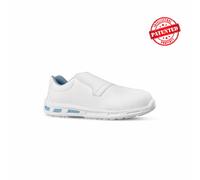 U-Power Red Lion® Blanco, sin metal, blanco sin cordones, zapatos de seguridad bajos, inserto Infinergy, cómodo y liviano, repelente al agua, antideslizante - White 46