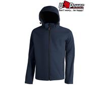 U-POWER Chaqueta Impermeable Soft Shell Kyra Para Hombre Con Capucha Azul