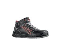 U-POWER DON'T WORRY... BE HAPPY! Scarpe Antinfortunistiche Da Lavoro, Zapatos de Seguridad y contra Incendios Hombre, Negro/Rojo, 47 EU