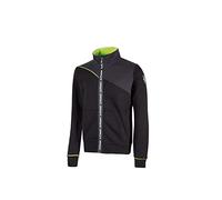 U-Power EY243BC Linea Enjoy Modelo URANUS Sudadera sin Capucha con Cremallera Central, 70% Algodón/30% Poliéster, Black Carbon, M Tamaño