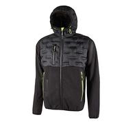 U-Power FU213BC Linea FUTURE Modelo SPOCK Chaqueta Híbrida Repelente al Agua, Transpirable y Antiviento, Poliéster/Spandex/Nailon, Black Carbon, 4XL Tamaño