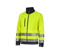U-Power HL207YF Linea Hi Light Modelo Boing Chaqueta Polar con Cremallera Completa, 100% Poliéster, Yellow Fluo, 4XL Tamaño