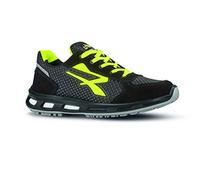 U-Power Red Premium Irvin, zapatos de seguridad bajos con empeine de nailon transpirable, puntera AirToe Aluminium, suela Infinergy, sistema antiperforación, Negro , 40 EU