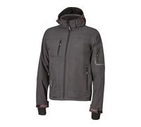U-Power Metropolis - Chaqueta de forro polar suave para hombre, ropa informal de invierno, tejido elástico con capucha, impermeable, a prueba de viento, abrigo acolchado con cremallera completa - Grey Meteorite XS
