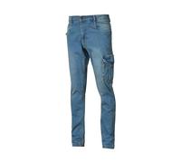 U-POWER | Pantalone da Lavoro JAM, con Porta Ginocchiera, Slim-Fit, 5 Tasche portaoggetti, chiusura con bottone e zip YKK, Elasticizzato, 98% Cotone 2%Elastane
