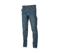 U-Power Pantalón de trabajo JAM Slim con porta-rodilleras 5 bolsillos 98% algodón Azul L