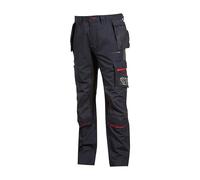 U-Power Pantalón de trabajo RACE hombre cargo, cintura elástica, bolsillos rodilleras Deep Blue 44