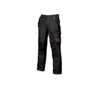U-Power RACE, pantalón de trabajo para hombre, pantalón cargo con cintura elástica, con bolsillos para rodilleras, multibolsillos, tela cómoda, ropa exterior resistente y duradera - Black Carbon 60