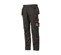 U-Power RACE, pantalón de trabajo para hombre, pantalón cargo con cintura elástica, con bolsillos para rodilleras, multibolsillos, tela cómoda, ropa exterior resistente y duradera - Black Carbon 44