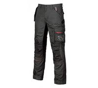 U-Power RACE, pantalón de trabajo para hombre, pantalón cargo con cintura elástica, con bolsillos para rodilleras, multibolsillos, tela cómoda, ropa exterior resistente y duradera - Black Carbon 56