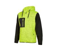 U-Power Rainbow, Full Zip Sweatshirt, with Large Pockets, Soft Fleece, Cotton Stretch Fabric, High Collar, Adjustable Hood, Comfortable Winterwear - YELLOW FLUO L