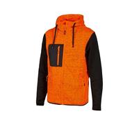 U-Power Rainbow, Full Zip Sweatshirt, with Large Pockets, Soft Fleece, Cotton Stretch Fabric, High Collar, Adjustable Hood, Comfortable Winterwear - ORANGE FLUO