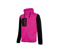 U-Power Rainbow, Full Zip Sweatshirt, with Large Pockets, Soft Fleece, Cotton Stretch Fabric, High Collar, Adjustable Hood, Comfortable Winterwear - BLACK FUCSIA L