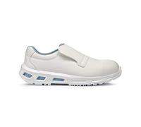 U-Power Red Lion® Blanco, Blanco, sin metal, blanco sin cordones, zapatos de seguridad bajos, inserto Infinergy, cómodo y liviano, repelente al agua, antideslizante- White 40