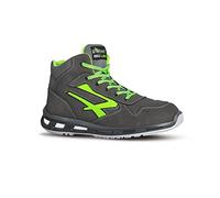 U-Power Red Lion Hummer, Safety Shoes,Zapatos de Seguridad, Altos, Ligeros y Flexibles, Antiperforación, Antipinchazos, con Inserto Infinergy, con Puntera de Aluminio - Grey & Green 41