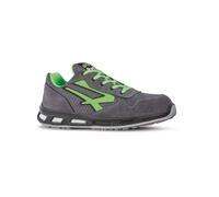 U-Power Red Lion Point, zapatos de seguridad unisex, ligeros, flexibles, de cuero antipinchazos, con inserto Infinergy, con puntera de aluminio - Grey & Green 37
