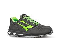 U-Power Red Lion Yoda, Zapatos de Seguridad Unisex, Ligeros, Flexibles, de Cuero antipinchazos, con Inserto Infinergy, con Puntera de Aluminio - Grey & Green 42