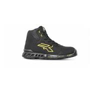 U-Power RV10014 Linea RED LEVE Modelo JOE Zapatos de Seguridad Altos, S3 SRC CI ESD, Negro/Amarillo, 42 Tamaño