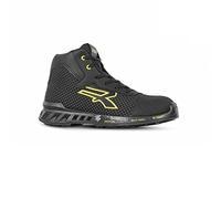 U-Power RV10014 Linea RED LEVE Modelo JOE Zapatos de Seguridad Altos, S3 SRC CI ESD, Negro/Amarillo, 43 Tamaño
